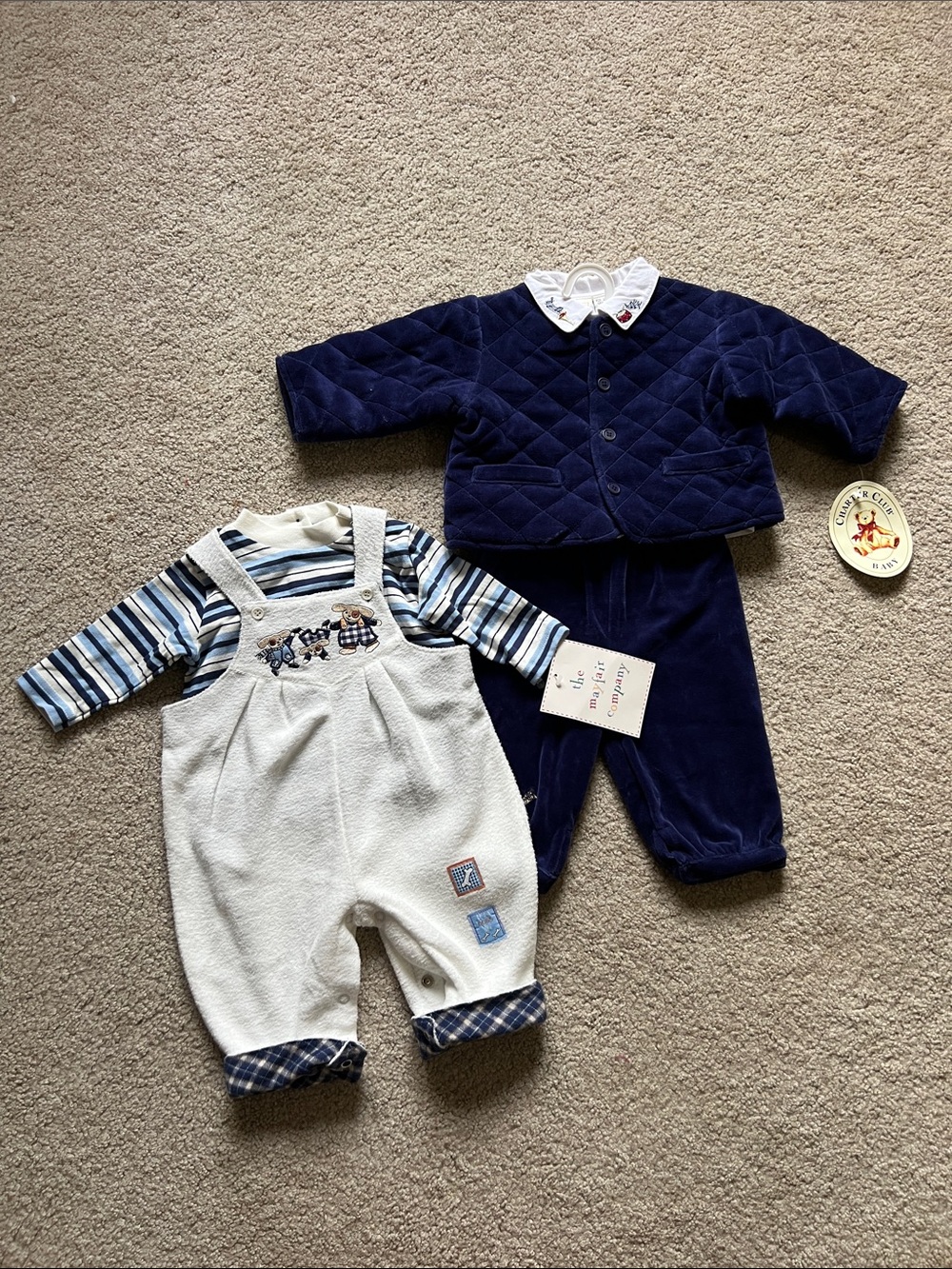 Charter club & the Mayfair company baby boys matching set x2 size 3-6mo